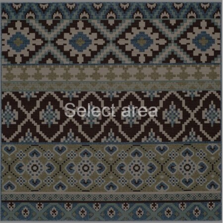 Safavieh 3 x 3 ft. Veranda Square Area Rug Chocolate & Blue VER097-0624-3SQ